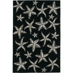 Deals Rugs N Floor Store 8 Cove 8 Starfish Black 3 ft. 6 in. x 5 ft. 6 in. Area Rug by Addison Rugs